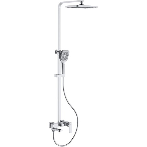 Sprchový nástěnný sloup Zenira - vanová otočná baterie - chrom