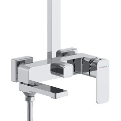 Sprchový nástěnný sloup Zenira - vanová otočná baterie - chrom