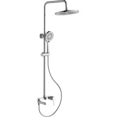 Sprchový nástěnný sloup Velea - vanová otočná baterie - chrom - 78-123 cm