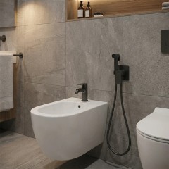 Bidetová podomítková baterie Zenira - grafit/gun metal