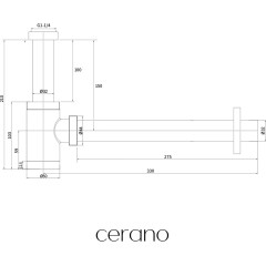 Sifon umyvadlový - 5/4" - mosaz - DN32/250 mm - bílá matná