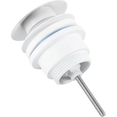 Umyvadlová výpusť - 5/4“ click-clack - univerzální - bílá matná