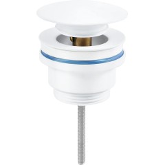 Umyvadlová výpusť - 5/4“ click-clack - univerzální - bílá matná