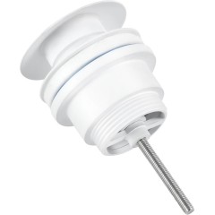 Umyvadlová výpusť - 5/4“ click-clack - univerzální - bílá lesklá