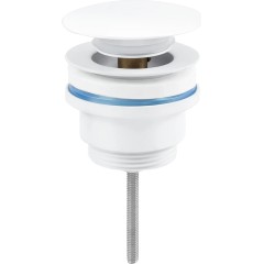 Umyvadlová výpusť - 5/4“ click-clack - univerzální - bílá lesklá