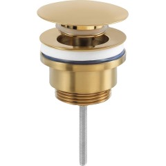 Umyvadlová výpusť - 5/4“ click-clack - univerzální - zlatá kartáčovaná