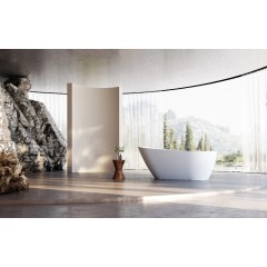 Volně stojící akrylátová vana Savoia - bílá matná - 170x80 cm