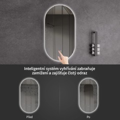 Koupelnové LED zrcadlo Luno - 40x80 cm