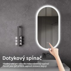 Koupelnové LED zrcadlo Toro - 40x80 cm