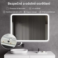 Koupelnové LED zrcadlo Avano - 100x70 cm