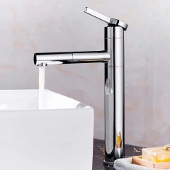 Umyvadlová stojánková baterie Bina - otočná - vysoká - chrom