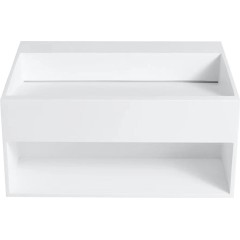 Umyvadlo z litého mramoru Domio - nástěnné - bílá matná - 60x46 cm