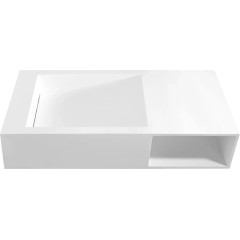 Umyvadlo z litého mramoru Semio - nástěnné - bílá matná - 100x46 cm