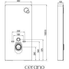 Sanitární splachovací modul pro WC závěsné - černá matná - 48,3x100 cm