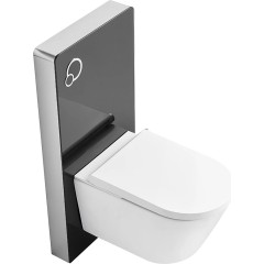 Sanitární splachovací modul pro WC závěsné - černá matná - 48,3x100 cm