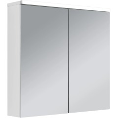 Koupelnová zrcadlová skříňka s LED osvětlením Avia - bílá matná - 75x70x16,5 cm