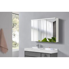 Koupelnová zrcadlová skříňka s LED osvětlením Avia - bílá matná - 95x70x16,5 cm