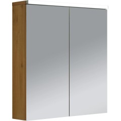 Koupelnová zrcadlová skříňka s LED osvětlením Avia - dub medový - 65x70x16,5 cm