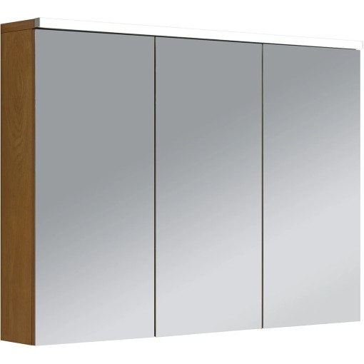 Koupelnová zrcadlová skříňka s LED osvětlením Avia - dub medový - 95x70x16,5 cm