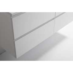Koupelnová skříňka Carole + deska pod umyvadlo Navira Slim - 18 mm - bílá matná - 160x49,8x46 cm