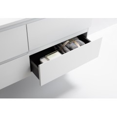 Koupelnová skříňka Carole + deska pod umyvadlo Navira Slim - 18 mm - bílá matná - 160x49,8x46 cm