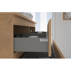 Koupelnová skříňka Carole + deska pod umyvadlo Navira Slim - 18 mm - dub medový - 160x49,8x46 cm