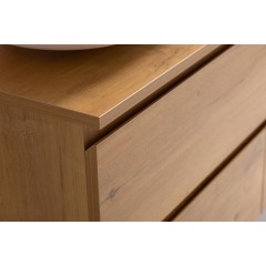 Koupelnová skříňka Carole + deska pod umyvadlo Navira Slim - 18 mm - dub medový - 160x49,8x46 cm