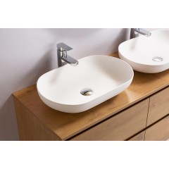 Koupelnová skříňka Carole + deska pod umyvadlo Navira Slim - 18 mm - dub medový - 160x49,8x46 cm