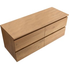 Koupelnová skříňka Carole + deska pod umyvadlo Navira Slim - 18 mm - dub medový - 160x49,8x46 cm