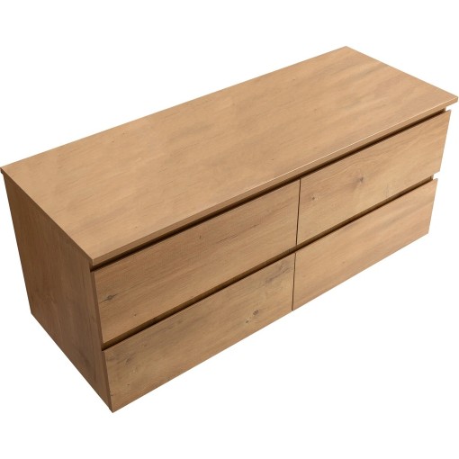 Koupelnová skříňka Carole + deska pod umyvadlo Navira Slim - 18 mm - dub medový - 160x49,8x46 cm