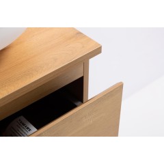 Koupelnová skříňka Carole + deska pod umyvadlo Navira Slim - 18 mm - dub medový - 160x49,8x46 cm