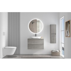 Koupelnová skříňka Carole + deska pod umyvadlo Navira Slim - 18 mm - betonově šedá - 100x49,8x46 cm