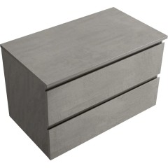 Koupelnová skříňka Carole + deska pod umyvadlo Navira Slim - 18 mm - betonově šedá - 100x49,8x46 cm