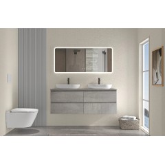 Deska pod umyvadlo Navira Slim - betonově šedá - 160x1,8x46 cm