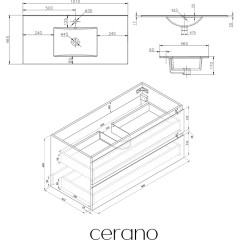Koupelnová skříňka Carole + keramické umyvadlo Todo - betonově šedá - 101x50x46,5 cm