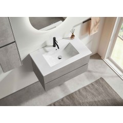 Koupelnová skříňka Carole + keramické umyvadlo Todo - betonově šedá - 101x50x46,5 cm
