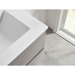 Koupelnová skříňka Carole + keramické umyvadlo Todo - betonově šedá - 81x50x46,5 cm