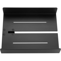 Polička s drážkou na sklo sprchového koutu - černá matná - 25x11,7 cm