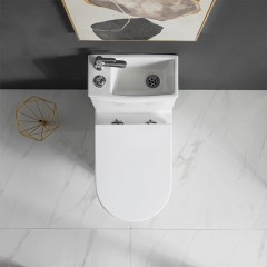 WC kombi s umývátkem Hygisink, Rimless + UF sedátko - spodní/zadní odpad - bílá lesklá - 71,5x36 cm