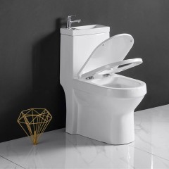 WC kombi s umývátkem Hygisink, Rimless + UF sedátko - spodní/zadní odpad - bílá lesklá - 71,5x36 cm