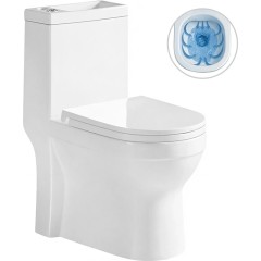 WC kombi s umývátkem Hygisink, Rimless + UF sedátko - spodní/zadní odpad - bílá lesklá - 71,5x36 cm