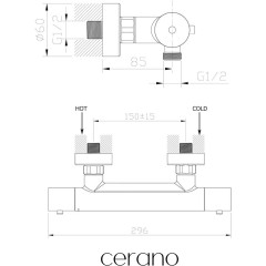 Sprchová nástěnná baterie - termostatická - Tondo - černá matná