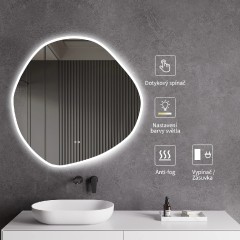 Koupelnové LED zrcadlo Granio - Ø 70 cm