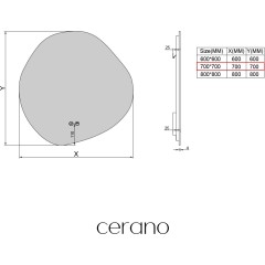 Koupelnové LED zrcadlo Granio - Ø 70 cm