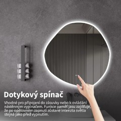 Koupelnové LED zrcadlo Granio - Ø 70 cm
