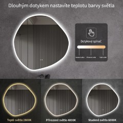 Koupelnové LED zrcadlo Granio - Ø 70 cm