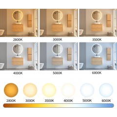 Koupelnové LED zrcadlo Granio - Ø 60 cm