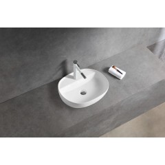 Umyvadlo keramické Ramona - na desku - bílá lesklá - 50x39 cm