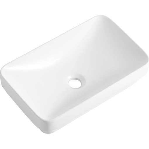 Umyvadlo keramické Kiana - polozápustné a na desku - bílá lesklá - 50x31 cm