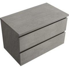 Koupelnová skříňka Carole + deska pod umyvadlo Navira Pro - 36 mm - betonově šedá - 100x51,6x46 cm